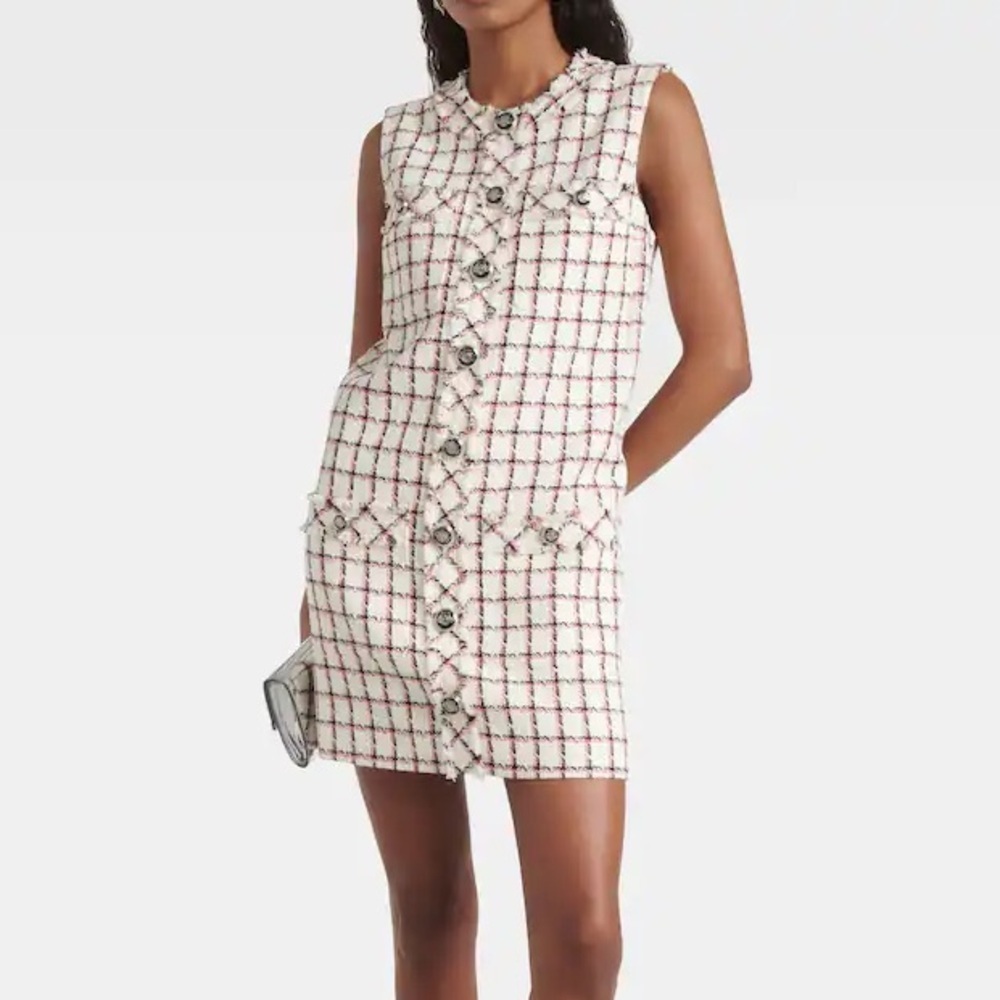 Veronica Beard Laurel Cotton Blend Tweed Minidress